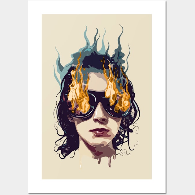 The Girl on Fire Wall Art by fakeface